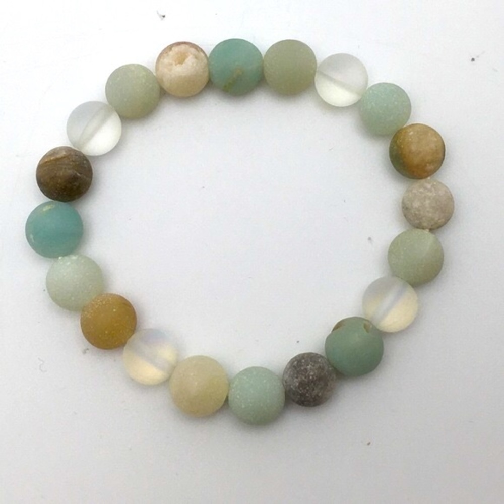 381MIDALANE Seafoam Amazonite Gemstone Bracelet S/M